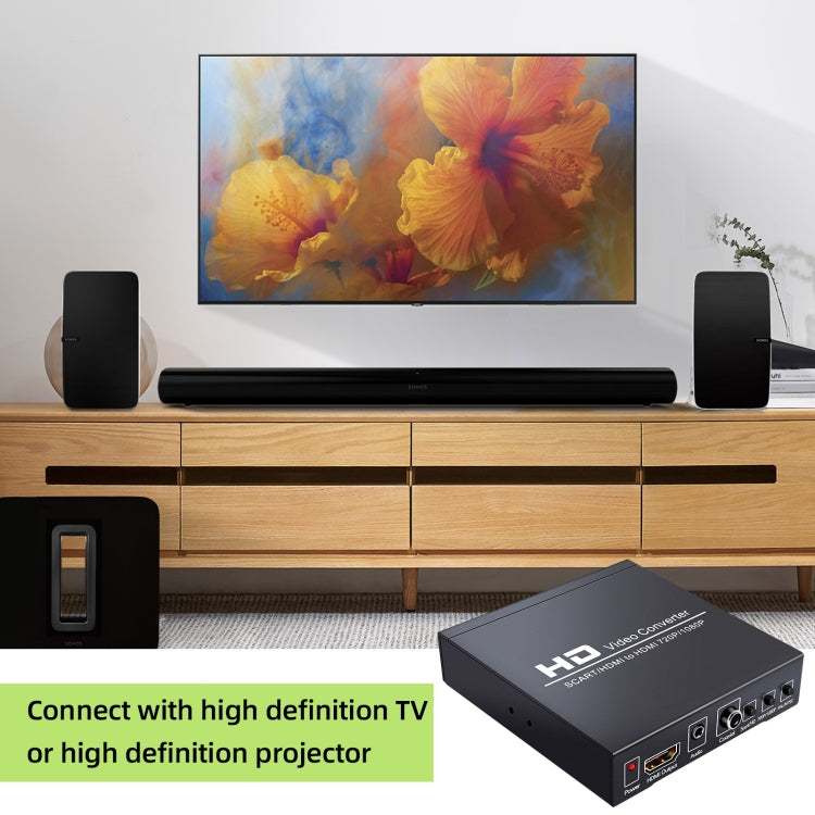 NEWKENG NK-8S SCART + HDMI a HDMI 720P / 1080P HD Adaptador convertidor de vídeo Scaler Box, NK-8S SCART + HDMI to HDMI