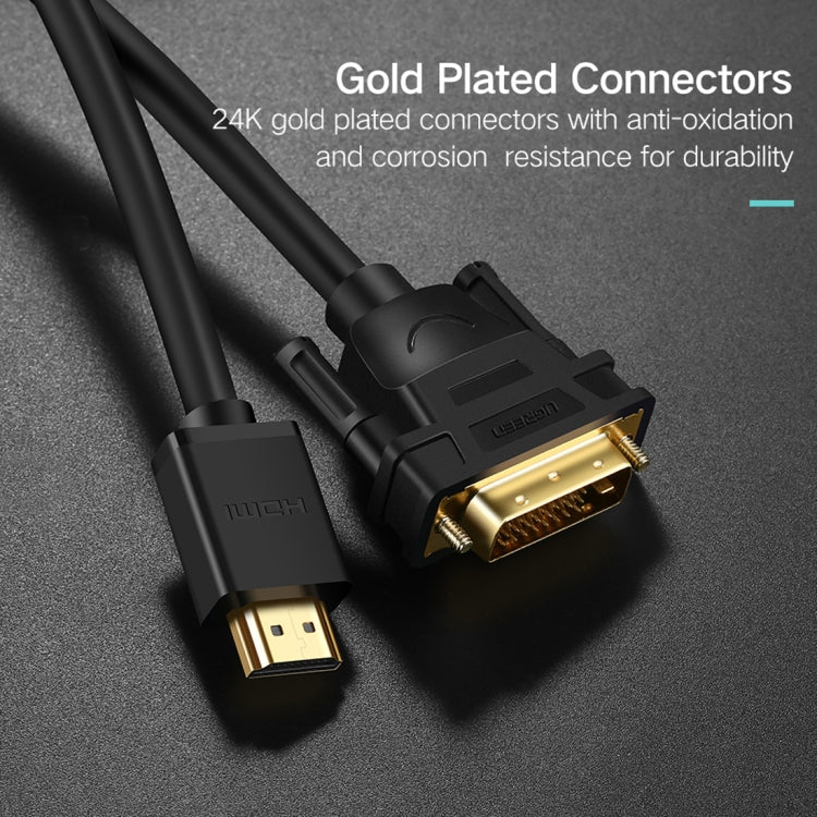 Línea de intercambio bidireccional UGREEN DVI D (24 + 1) macho a HDMI macho HD 2K, longitud: 3 m, Length: 3m