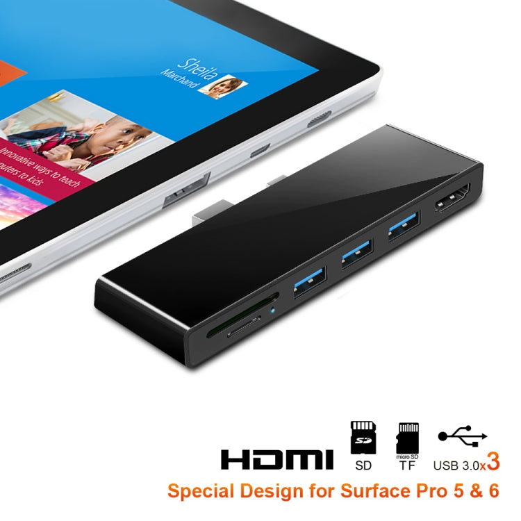 ROCKETEK SK-S5H 3 x USB 3.0 + HDMI + Lector de Tarjetas de Memoria SD/TF HUB 4K Adaptador HDMI, SK-S5H