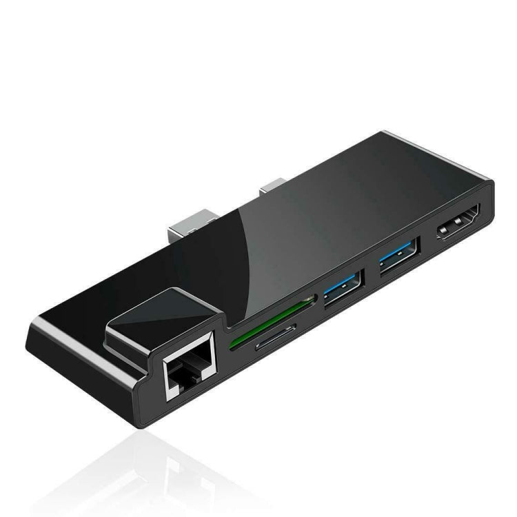 ROCKETEK SK-S5HL RJ45 + 2 x USB 3.0 + HDMI + Lector de Tarjetas de Memoria SD/TF HUB 4K Adaptador HDMI, SK-S5HL
