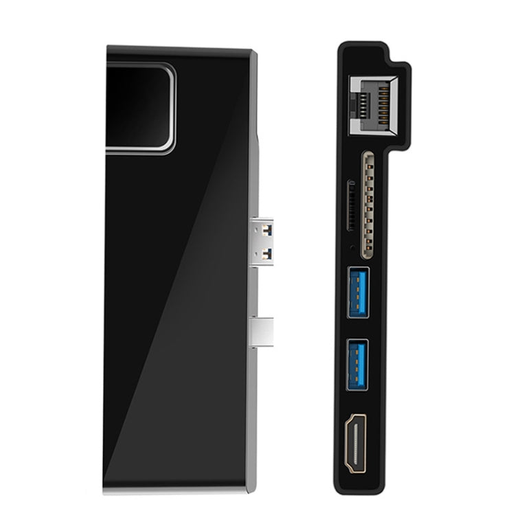 ROCKETEK SK-S5HL RJ45 + 2 x USB 3.0 + HDMI + Lector de Tarjetas de Memoria SD/TF HUB 4K Adaptador HDMI, SK-S5HL