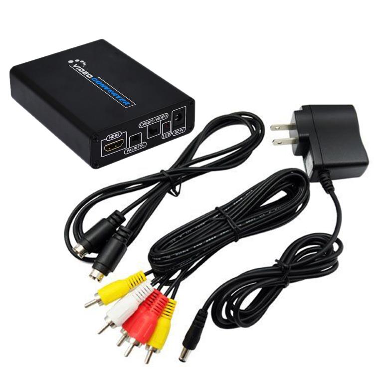 Convertidor de vídeo HDMI a compuesto/AV S-Video RCA CVBS/L/R Adaptador convertidor de vídeo, HDMI to AV + S-Video