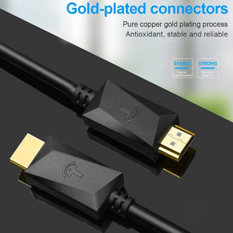 ROCKETEK HDMI01Y-2 HDMI 2.0 4K 30Hz 3D HD Cable HDMI con conector chapado en oro para todos los dispositivos HDMI, longitud: 2 m