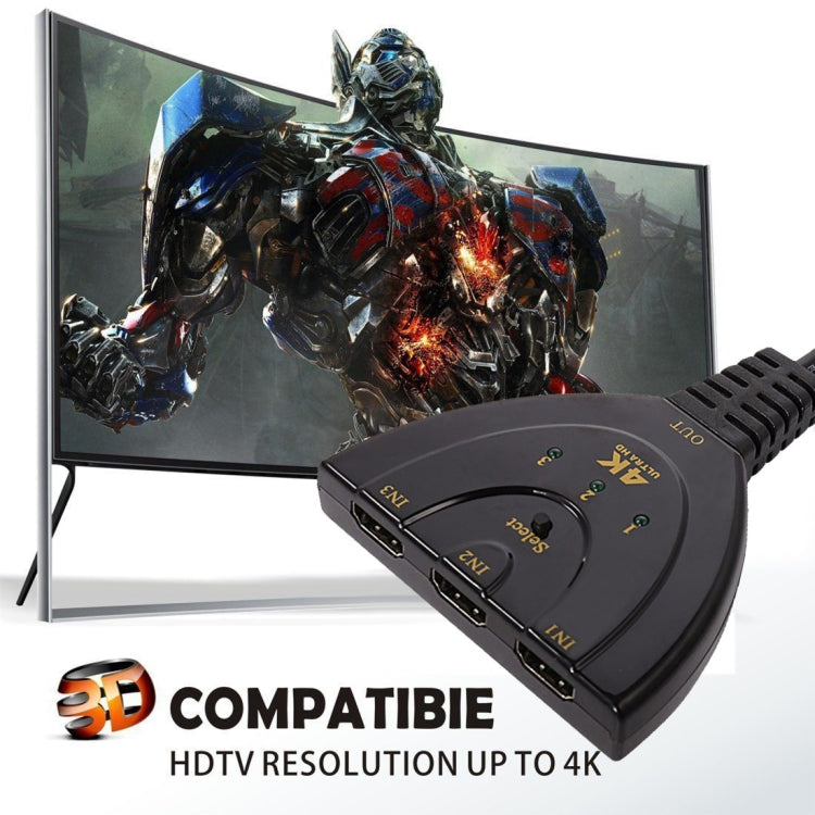 3 en 1 entrada HDMI 4K x 2K HDTV adaptador de interruptor Pigtail divisor HDMI, 1 in 3