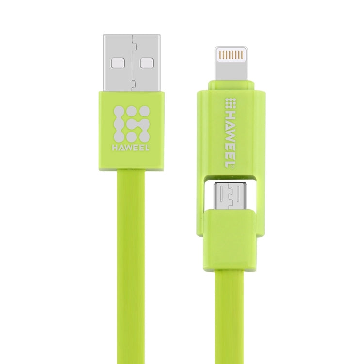 HAWEEL Cable de carga de sincronización de datos Micro USB y 8 pines a USB 2 en 1 de 1 m, 2 in 1, 2 in 1 Cable in two connectors