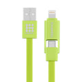 HAWEEL Cable de carga de sincronización de datos Micro USB y 8 pines a USB 2 en 1 de 1 m, 2 in 1, 2 in 1 Cable in two connectors