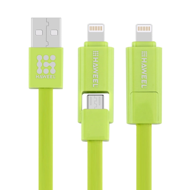 HAWEEL Cable de carga de sincronización de datos Micro USB y 8 pines a USB 2 en 1 de 1 m, 2 in 1, 2 in 1 Cable in two connectors