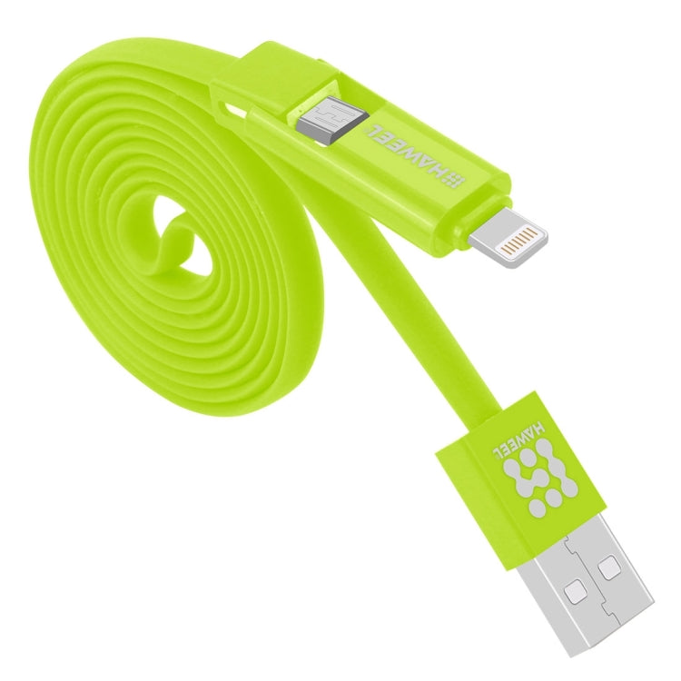 HAWEEL Cable de carga de sincronización de datos Micro USB y 8 pines a USB 2 en 1 de 1 m, 2 in 1, 2 in 1 Cable in two connectors