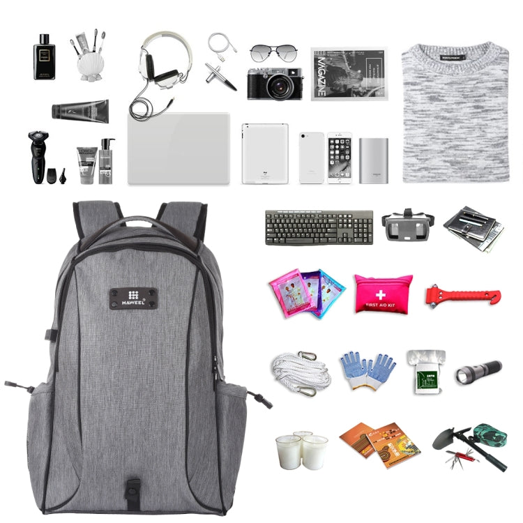 HAWEEL 14W Mochila para computadora portátil con hombros dobles de lona portátil para exteriores con energía solar extraíble plegable, salida USB: 5V 2.1A máx.