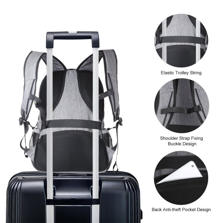 HAWEEL 14W Mochila para computadora portátil con hombros dobles de lona portátil para exteriores con energía solar extraíble plegable, salida USB: 5V 2.1A máx.