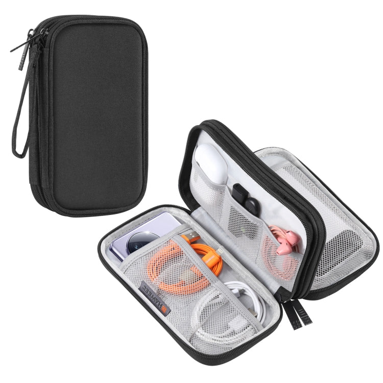 HAWEEL Organizador electrónico Bolsa de almacenamiento de doble capa para cables, cargador, banco de energía, teléfonos, auriculares, Double Layers Organizer