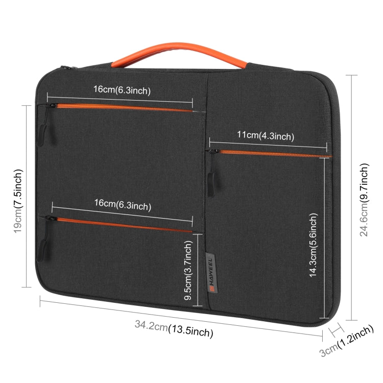 HAWEEL Funda de 13,0 pulgadas Maletín con cremallera Bolso para computadora portátil para Macbook, Samsung, Lenovo Thinkpad, Sony, DELL Alienware, CHUWI, ASUS, HP, computadoras portátiles de 13 a 13,5 pulgadas, 13.0-13.5 inch, 13.0 inch