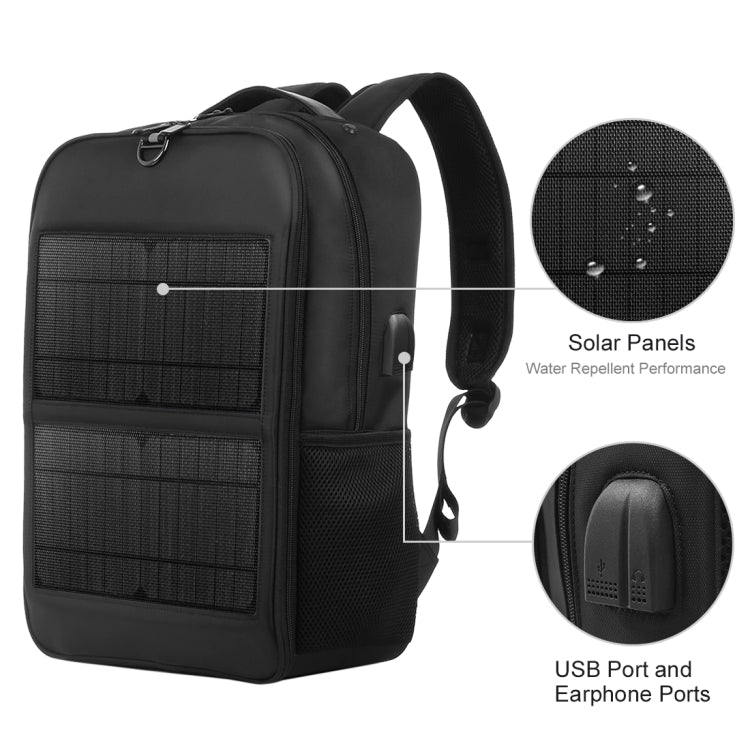 Mochila para ordenador portátil con panel solar HAWEEL de 14 W, con asa y puerto de carga USB máximo de 5 V/2,1 A, 14W Backpack 2