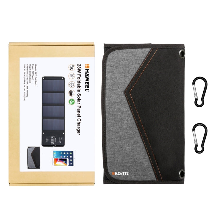 Cargador de panel solar plegable HAWEEL de 28 W con puertos USB duales de 5 V y 3 A máx., 28W Panel(B)