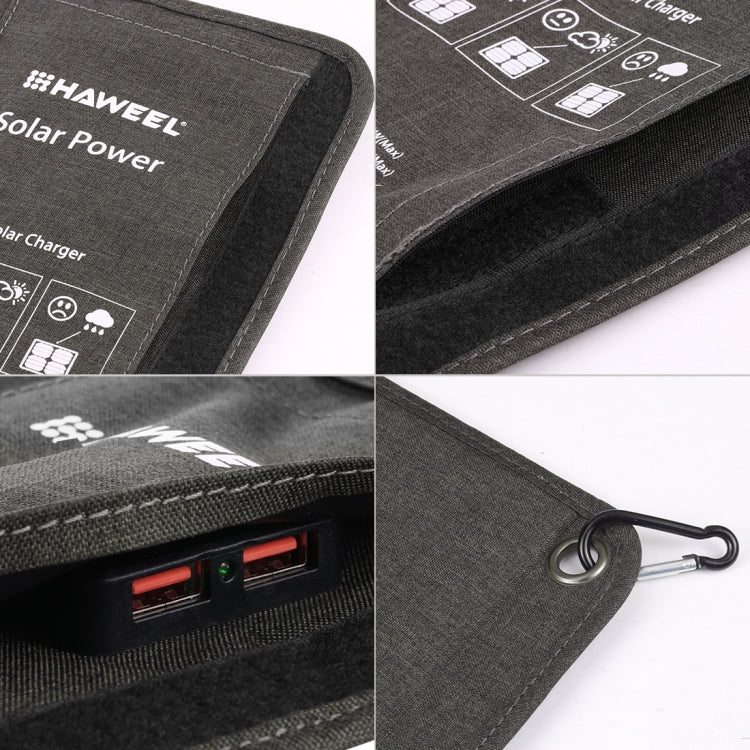 Cargador de panel solar plegable HAWEEL de 28 W con puertos USB duales de 5 V y 3 A máx., 28W Panel(B)