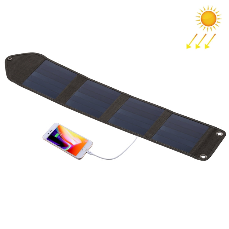 HAWEEL 14W 5V 2.4A Cargador solar plegable portátil Bolsa plegable recargable para viajes al aire libre con 4 paneles solares y puerto USB, tamaño: S, 14W