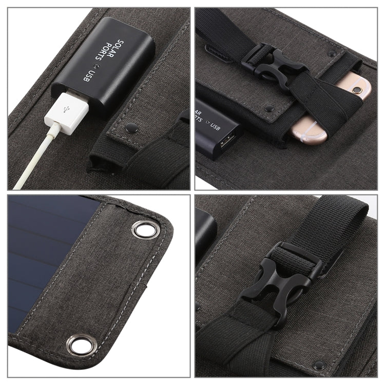 HAWEEL 14W 5V 2.4A Cargador solar plegable portátil Bolsa plegable recargable para viajes al aire libre con 4 paneles solares y puerto USB, tamaño: S, 14W
