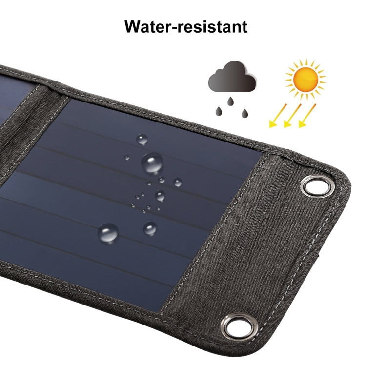 HAWEEL 14W 5V 2.4A Cargador solar plegable portátil Bolsa plegable recargable para viajes al aire libre con 4 paneles solares y puerto USB, tamaño: S, 14W