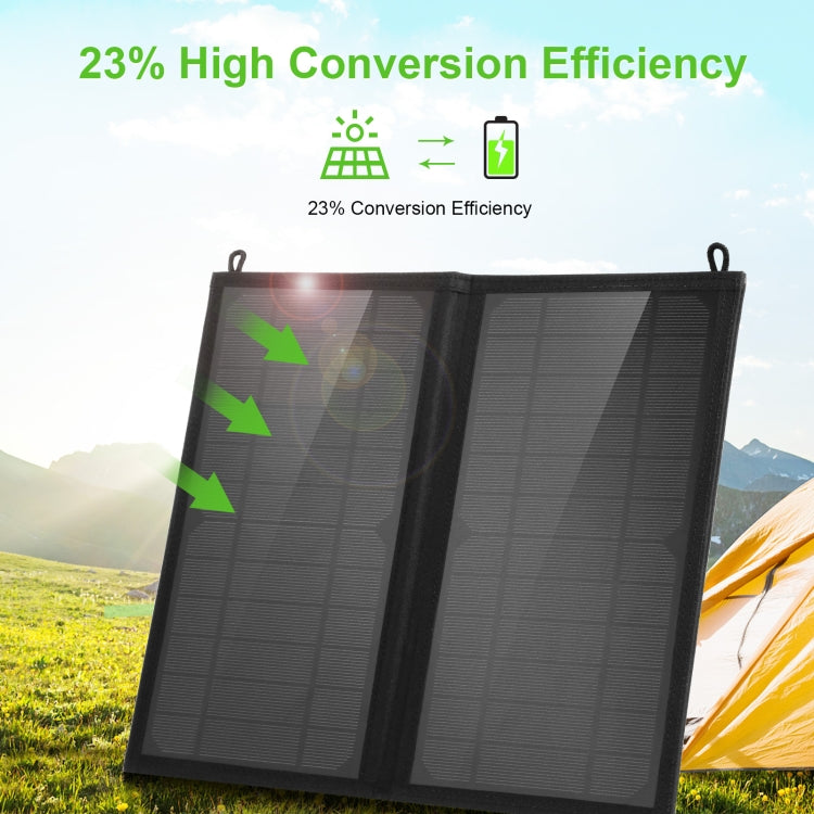 Bolsa cargadora de panel solar plegable HAWEEL de 12W y 2 paneles con puertos USB duales de 5V / 3.1A máx., compatible con QC3.0 y AFC, 12W 2 Panels