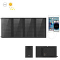 Bolsa cargadora de panel solar plegable HAWEEL de 24W y 4 paneles con puertos USB duales de 5V / 3.1A máx., compatible con QC3.0 y AFC, 24W 4 Panels