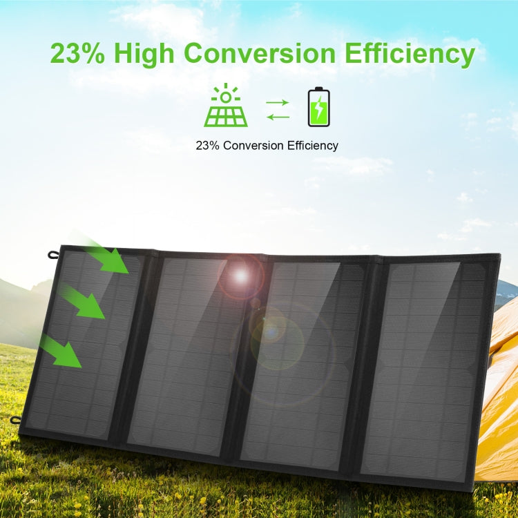 Bolsa cargadora de panel solar plegable HAWEEL de 24W y 4 paneles con puertos USB duales de 5V / 3.1A máx., compatible con QC3.0 y AFC, 24W 4 Panels