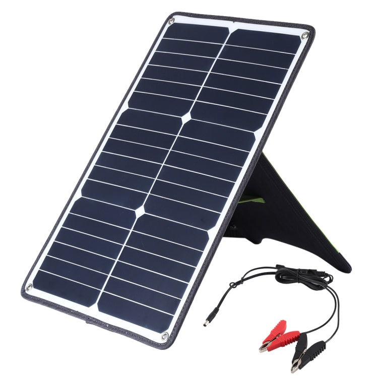 Cargador de panel de energía solar de silicio monocristalino portátil HAWEEL de 20 W, con puerto USB, soporte y clip de tigre, compatible con QC3.0 y AFC