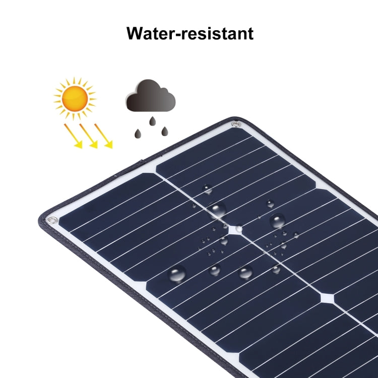 Cargador de panel de energía solar de silicio monocristalino portátil HAWEEL de 20 W, con puerto USB, soporte y clip de tigre, compatible con QC3.0 y AFC