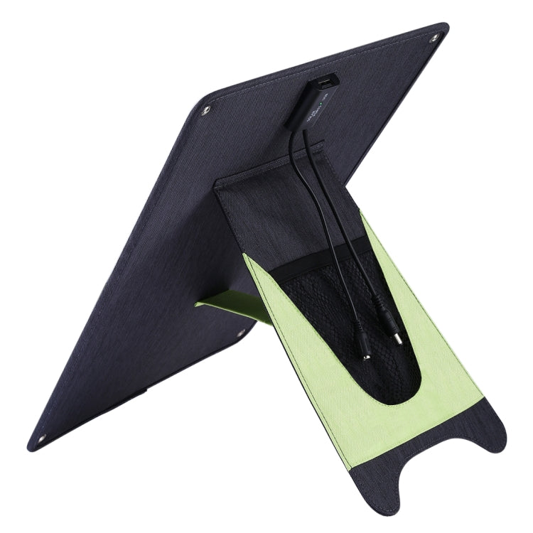 Cargador de panel de energía solar de silicio monocristalino portátil HAWEEL de 20 W, con puerto USB, soporte y clip de tigre, compatible con QC3.0 y AFC
