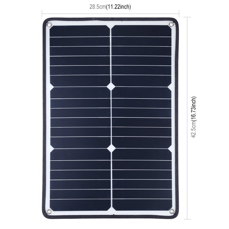 Cargador de panel de energía solar de silicio monocristalino portátil HAWEEL de 20 W, con puerto USB, soporte y clip de tigre, compatible con QC3.0 y AFC