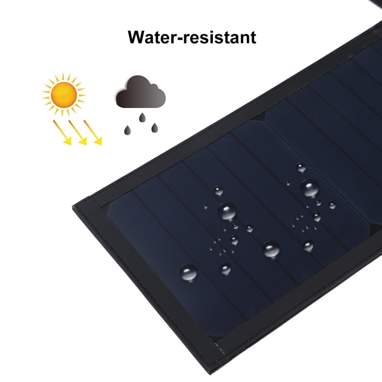 Cargador de panel solar superior tipo paraguas plegable HAWEEL de 28 W con puertos USB duales de 5 V 3 A máx., compatible con protocolo QC3.0 / FCP / SCP / AFC / SFCP