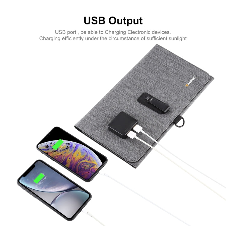 HAWEEL Cargador de panel solar ultrafino de 21 W, plegable, triple, 5 V/3 A, con dos puertos USB, compatible con QC3.0 y AFC, Ultrathin 21W