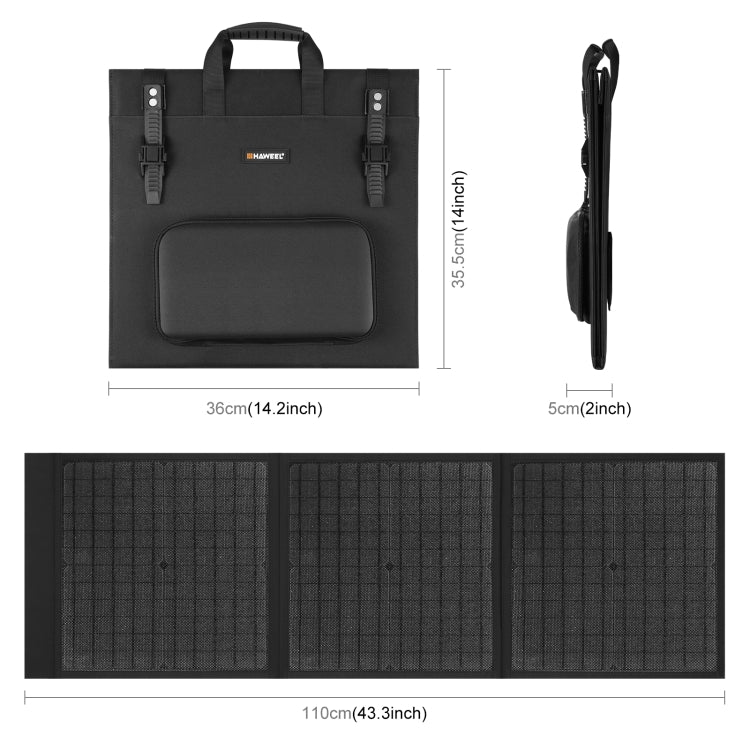 Bolsa plegable de viaje con cargador de panel solar plegable HAWEEL 60W, 60W