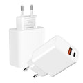 Adaptador de cargador rápido de doble puerto HAWEEL de 20 W, enchufe europeo., Dual-Port Charger EU Plug