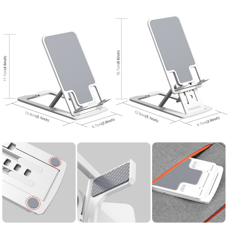 HAWEEL Soporte de plástico de escritorio portátil plegable de elevación ajustable para transmisión en vivo, Plastic