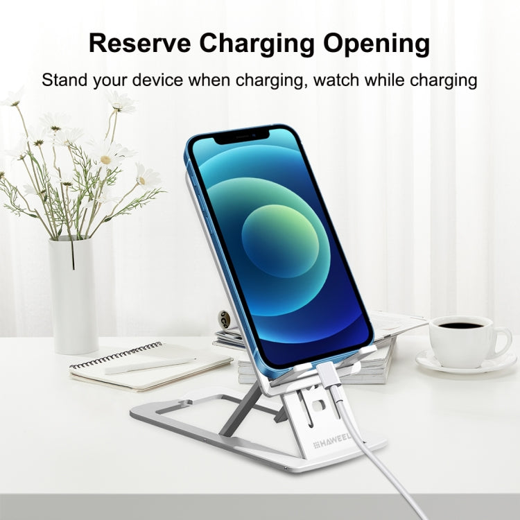 HAWEEL Soporte de plástico de escritorio portátil plegable de elevación ajustable para transmisión en vivo, Plastic