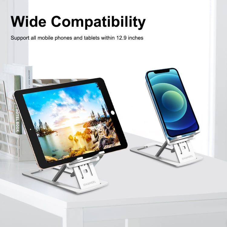 HAWEEL Soporte de plástico de escritorio portátil plegable de elevación ajustable para transmisión en vivo, Plastic