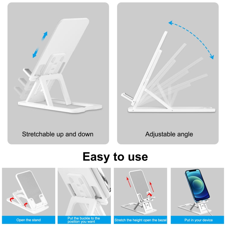 HAWEEL Soporte de plástico de escritorio portátil plegable de elevación ajustable para transmisión en vivo, Plastic