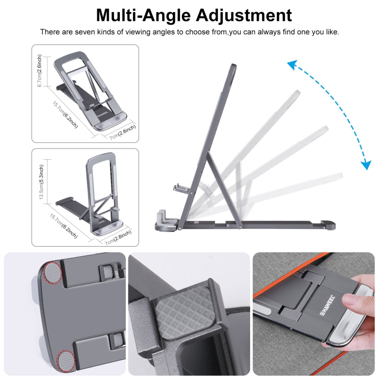HAWEEL Soporte de escritorio de aleación de aluminio plegable de elevación ajustable para transmisión en vivo, Aluminum Alloy