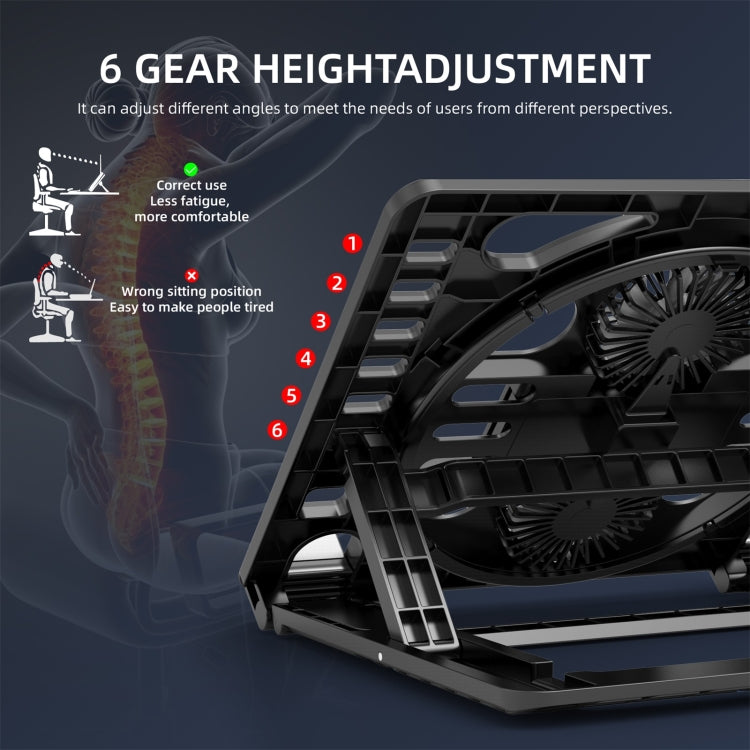Soporte de escritorio enfriador para computadora portátil HAWEEL Gaming RGB