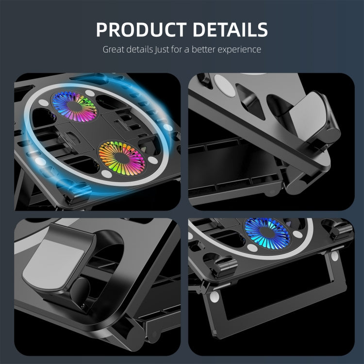 Soporte de escritorio enfriador para computadora portátil HAWEEL Gaming RGB