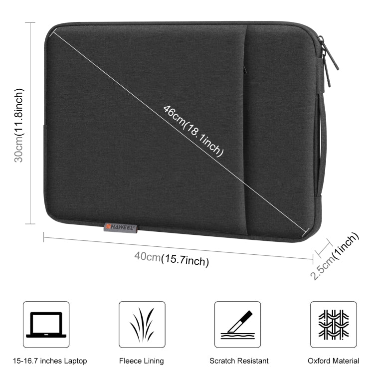 HAWEEL - Funda para portátil con cremallera y asa para portátil de 15 a 16,7 pulgadas, For 15-16.7 inch Laptop (with Handle)