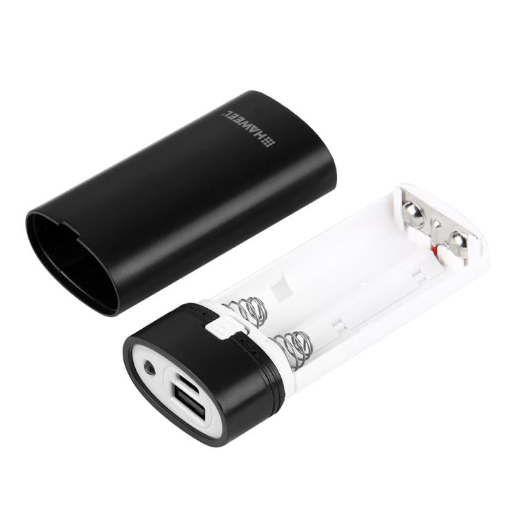 HAWEEL DIY 2x 18650 batería (no incluida) 5600mAh Power Bank Shell Box con salida USB e indicador, DIY 2 Batteries(Black), DIY 2 Batteries(White)