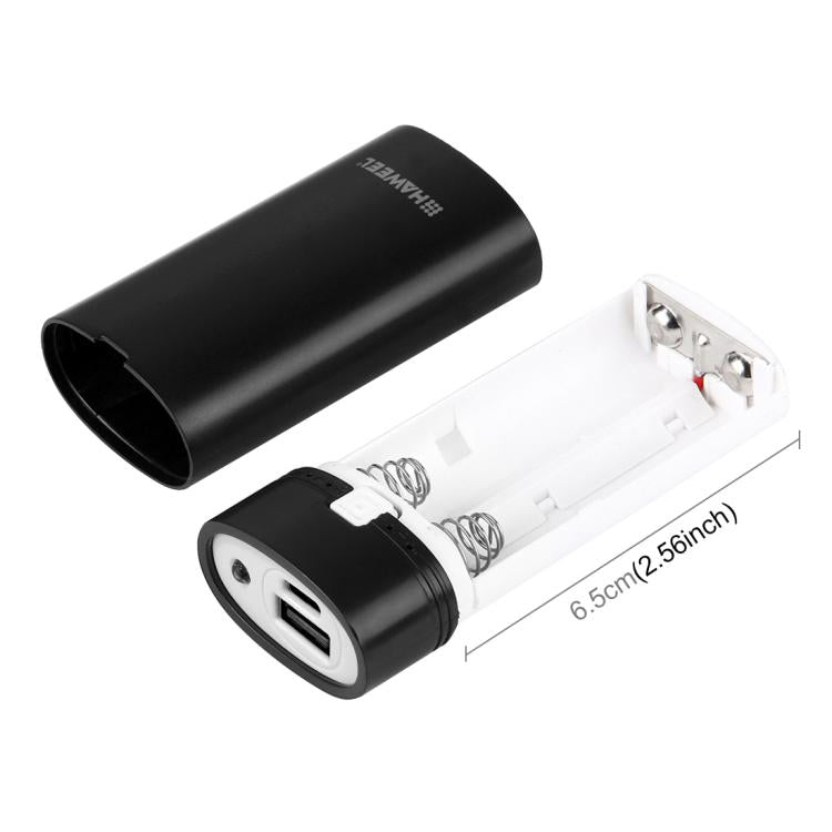 HAWEEL DIY 2x 18650 batería (no incluida) 5600mAh Power Bank Shell Box con salida USB e indicador, DIY 2 Batteries(Black), DIY 2 Batteries(White)