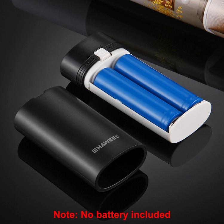 HAWEEL DIY 2x 18650 batería (no incluida) 5600mAh Power Bank Shell Box con salida USB e indicador, DIY 2 Batteries(Black), DIY 2 Batteries(White)
