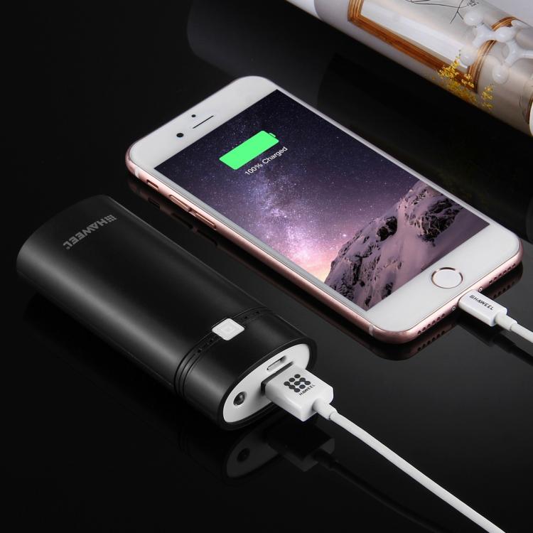 HAWEEL DIY 2x 18650 batería (no incluida) 5600mAh Power Bank Shell Box con salida USB e indicador, DIY 2 Batteries(Black), DIY 2 Batteries(White)