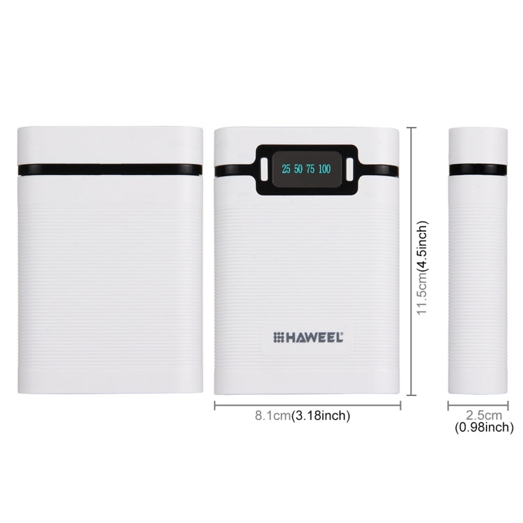 HAWEEL DIY 4 x 18650 batería (no incluida) 10000 mAh Power Bank Shell Box con 2 x salida USB y pantalla para iPhone, Galaxy, Sony, HTC, Google, Huawei, Xiaomi, Lenovo y otros teléfonos inteligentes, DIY 4 x 18650 10000mAh  Battery (US)                 ...