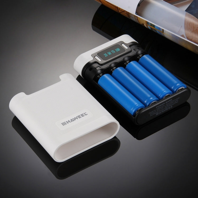 HAWEEL DIY 4 x 18650 batería (no incluida) 10000 mAh Power Bank Shell Box con 2 x salida USB y pantalla para iPhone, Galaxy, Sony, HTC, Google, Huawei, Xiaomi, Lenovo y otros teléfonos inteligentes, DIY 4 x 18650 10000mAh  Battery (US)                 ...