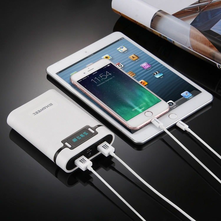 HAWEEL DIY 4 x 18650 batería (no incluida) 10000 mAh Power Bank Shell Box con 2 x salida USB y pantalla para iPhone, Galaxy, Sony, HTC, Google, Huawei, Xiaomi, Lenovo y otros teléfonos inteligentes, DIY 4 x 18650 10000mAh  Battery (US)                 ...