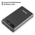 HAWEEL DIY 6 x 18650 batería 24W caja de banco de energía de carga rápida con pantalla, no incluye batería, 6 x 18650 Battery