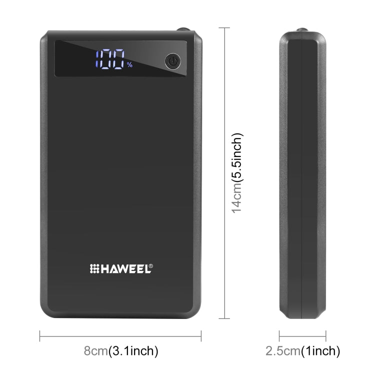 HAWEEL DIY 6 x 18650 batería 24W caja de banco de energía de carga rápida con pantalla, no incluye batería, 6 x 18650 Battery